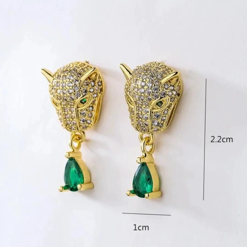 AROS DE LEOPARDO 925 CHAPADOS EN ORO 18K CON CIRCONITAS - 4