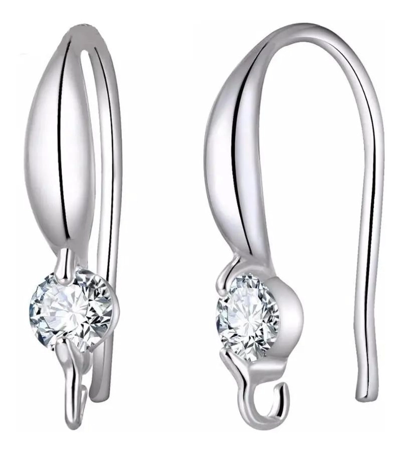 PENDIENTES DE PLATA ESTERLINA 925 CON CRISTAL CIRCON PARA MUJERES - 1