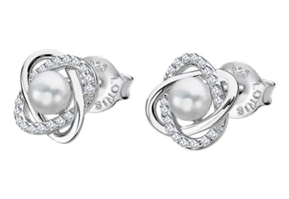 AROS DE PLATA 925 CON PERLAS PARA MUJER ELEGANTES - 1