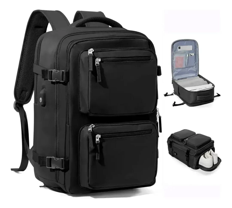 MOCHILA EXPANDIBLE IMPERMEABLE CON PUERTO USB - 2
