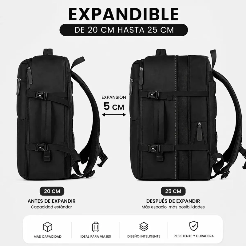 MOCHILA DE VIAJE IMPERMEABLE 40L PARA CABINA DE AVION - 3