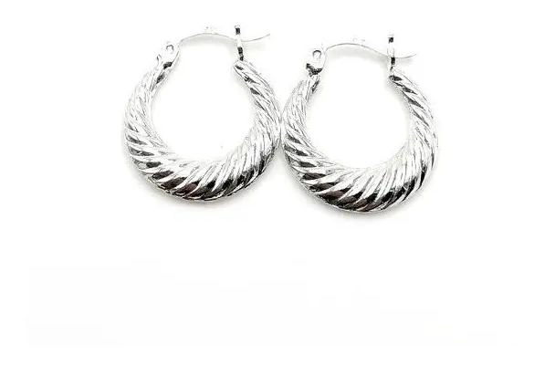 AROS ENROSCADOS DE PLATA FINA 925 ELEGANTES Y MODERNOS - 1