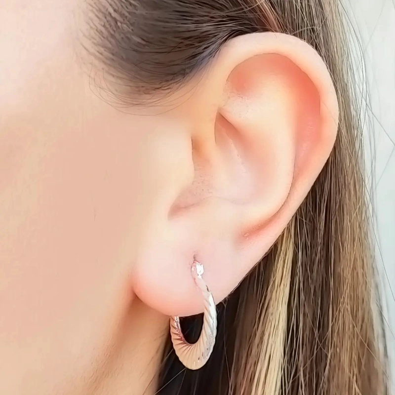 AROS ENROSCADOS DE PLATA FINA 925 ELEGANTES Y MODERNOS - 2