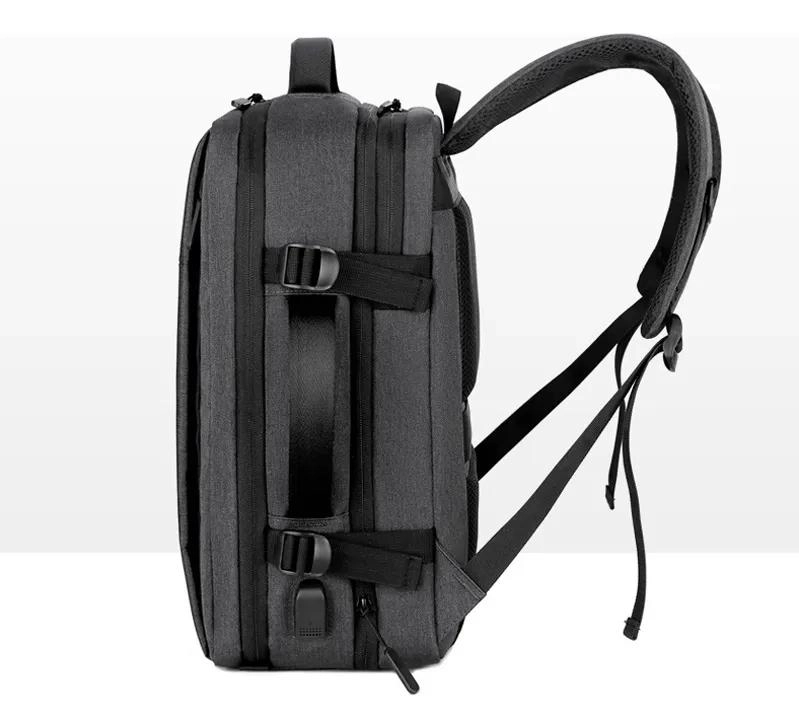 MOCHILA EXPANDIBLE USB IMPERMEABLE PARA VIAJES Y NOTEBOOK - 10