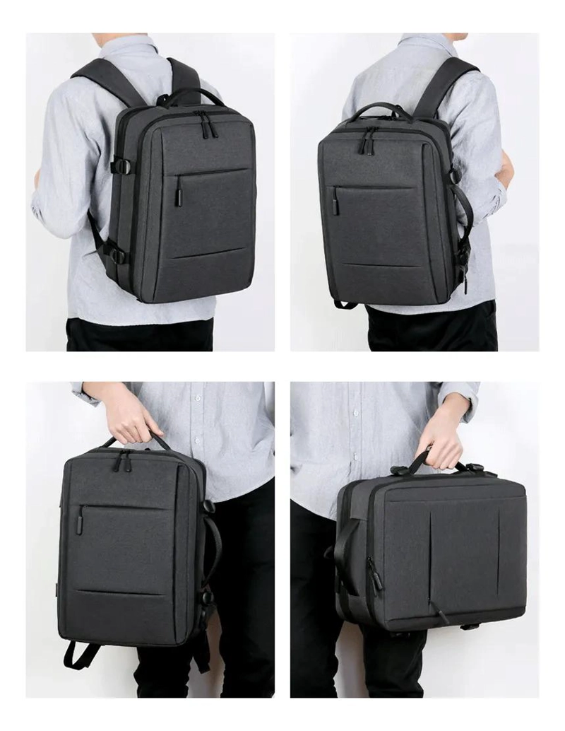 MOCHILA EXPANDIBLE USB IMPERMEABLE PARA VIAJES Y NOTEBOOK - 5