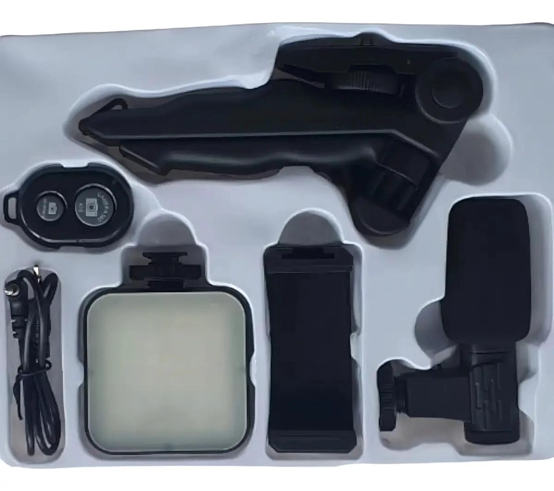 KIT DE GRABACION CON MICROFONO Y LUZ LED PARA VIDEOS - 4