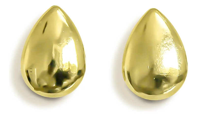 AROS DE GOTA ENCHAPADOS EN ORO 18K ELEGANTES Y SOFISTICADOS - 1