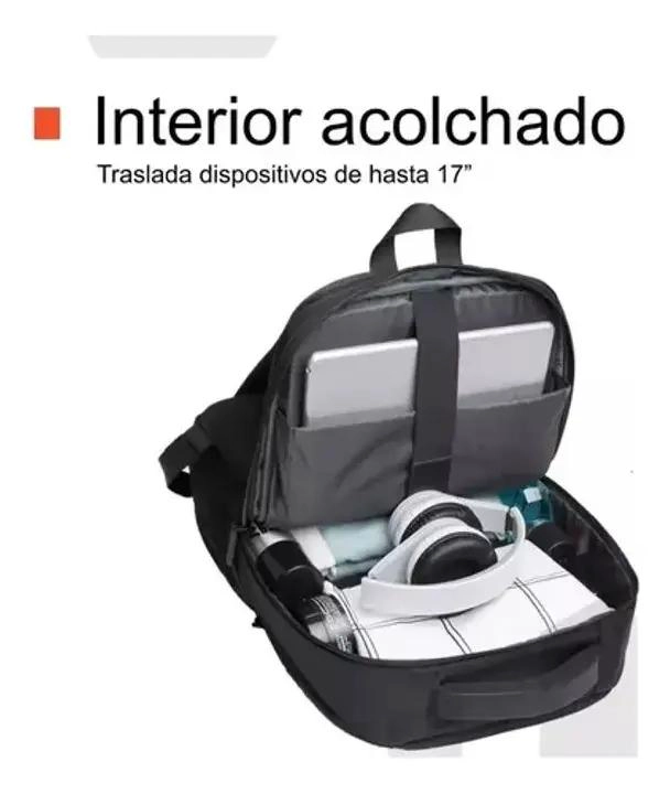 MOCHILA IMPERMEABLE ANTIRROBO CON PUERTO USB Y COMPARTIMENTOS - 6