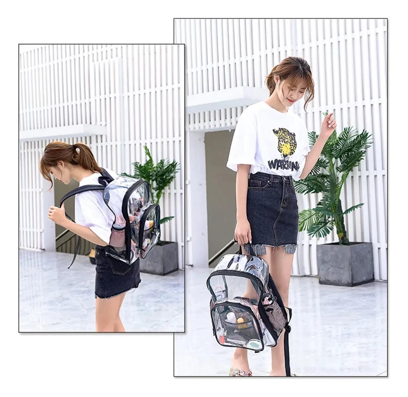 MOCHILA TRANSPARENTE IMPERMEABLE GRAN CAPACIDAD PARA VIAJES - 7