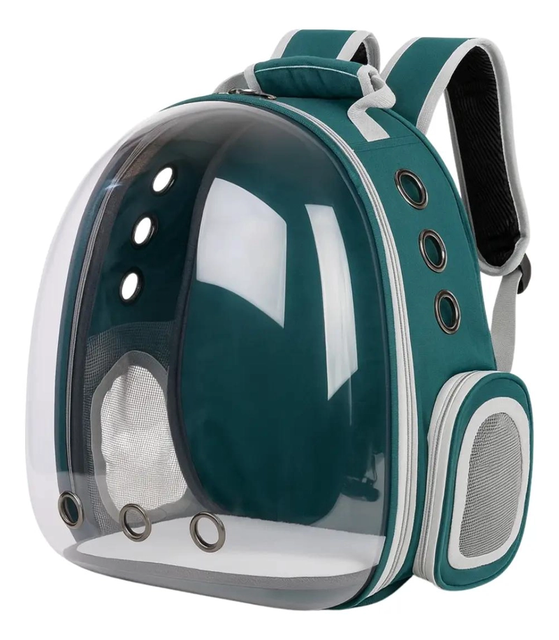 MOCHILA TRANSPORTADORA TRANSPARENTE PARA MASCOTAS DE TELA IMPERMEABLE - 1