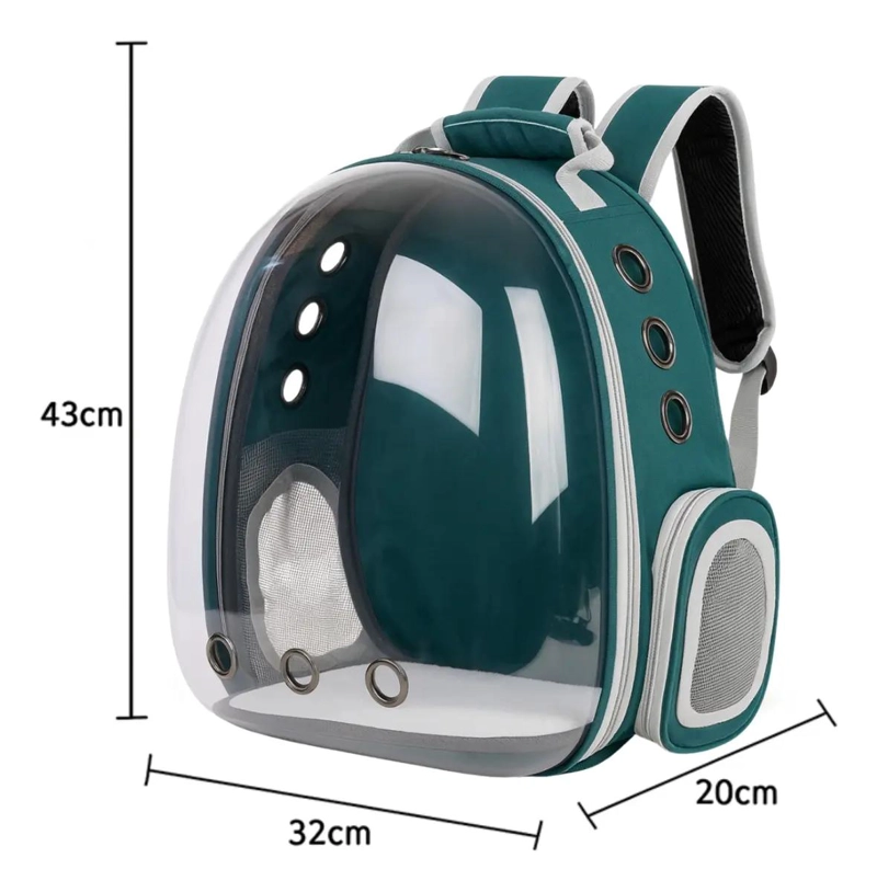 MOCHILA TRANSPORTADORA TRANSPARENTE PARA MASCOTAS DE TELA IMPERMEABLE - 3