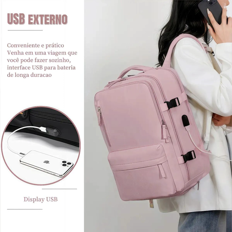 MOCHILA DE SENDERISMO IMPERMEABLE GRANDE CON COMPARTIMENTOS - 2