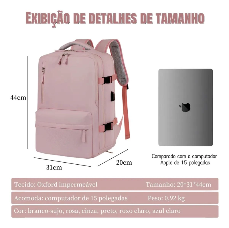 MOCHILA DE SENDERISMO IMPERMEABLE GRANDE CON COMPARTIMENTOS - 3
