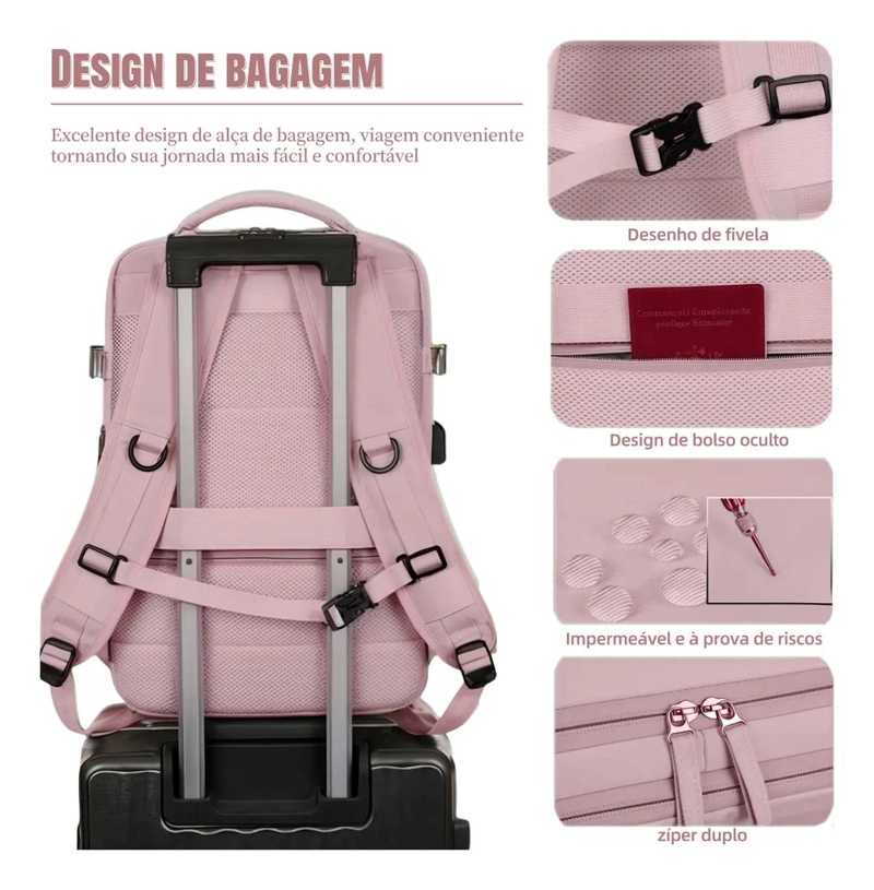 MOCHILA DE SENDERISMO IMPERMEABLE GRANDE CON COMPARTIMENTOS - 4