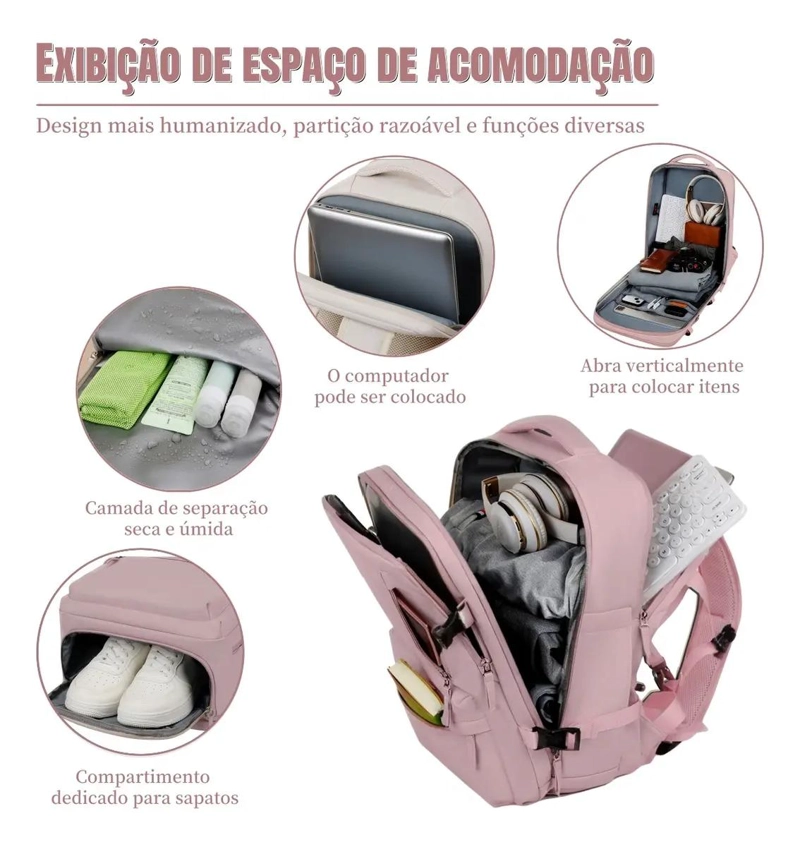 MOCHILA DE SENDERISMO IMPERMEABLE GRANDE CON COMPARTIMENTOS - 5