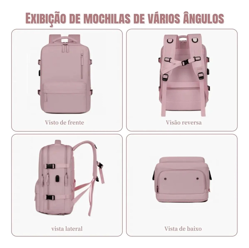 MOCHILA DE SENDERISMO IMPERMEABLE GRANDE CON COMPARTIMENTOS - 6