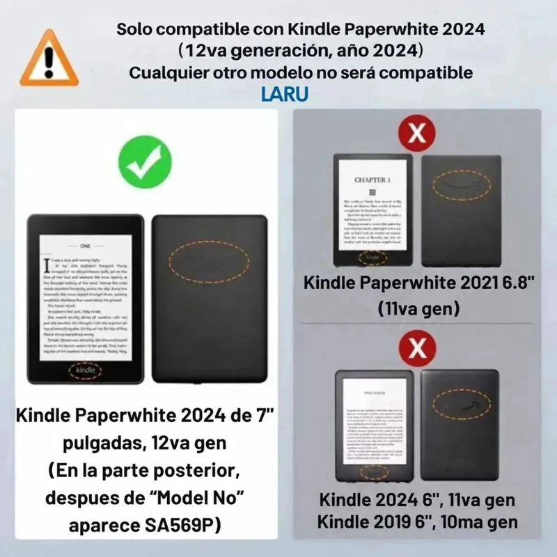 FUNDA PROTECTORA TRANSPARENTE PARA KINDLE PAPERWHITE 2024 - 2