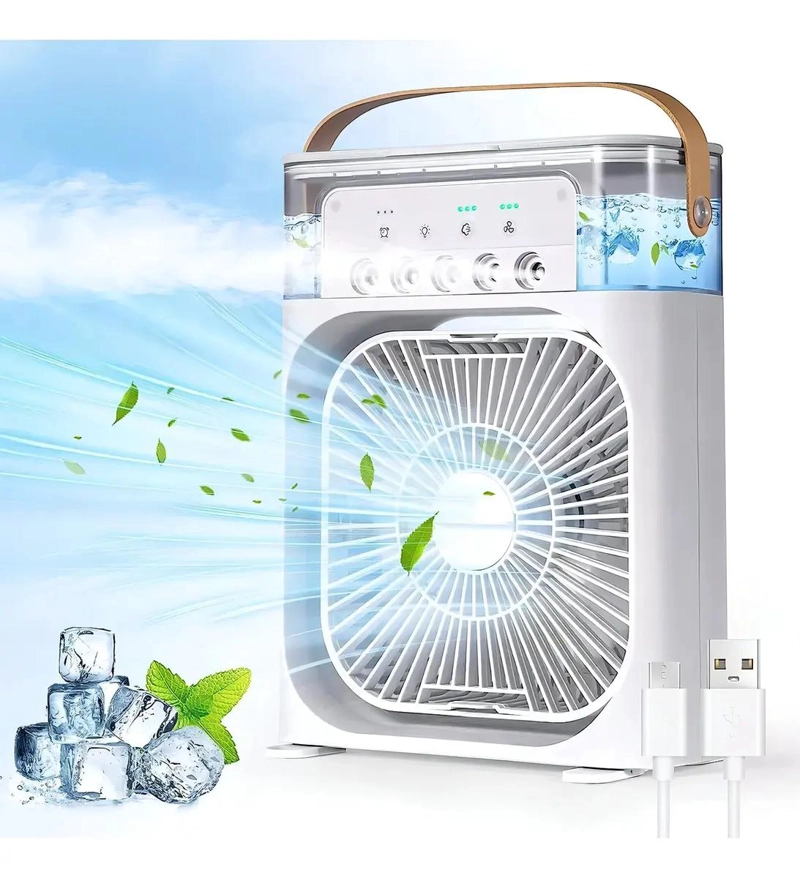 VENTILADOR PORTATIL MULTIFUNCIONAL CON HUMIDIFICADOR Y 3 VELOCIDADES - 1