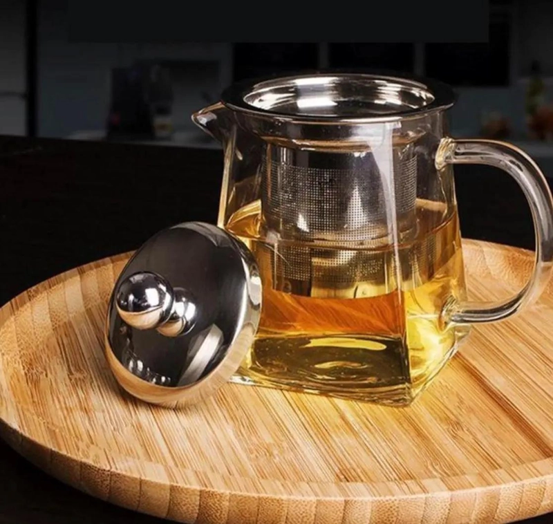 TETERA DE VIDRIO RESISTENTE AL FUEGO CON INFUSOR DE ACERO INOXIDABLE 950ML - 3