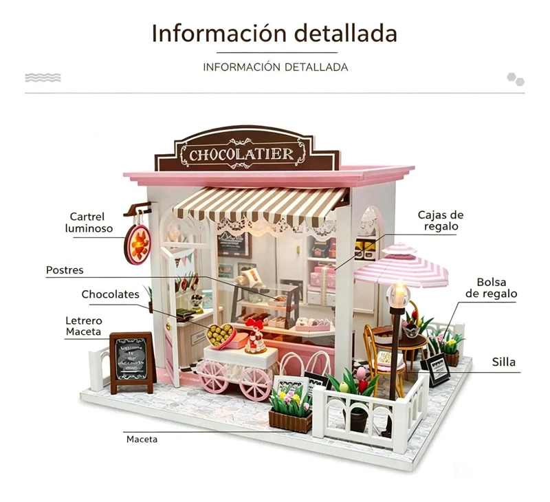 ROMPECABEZAS 3D TIENDA MINIATURA CON ILUMINACION LED - 6