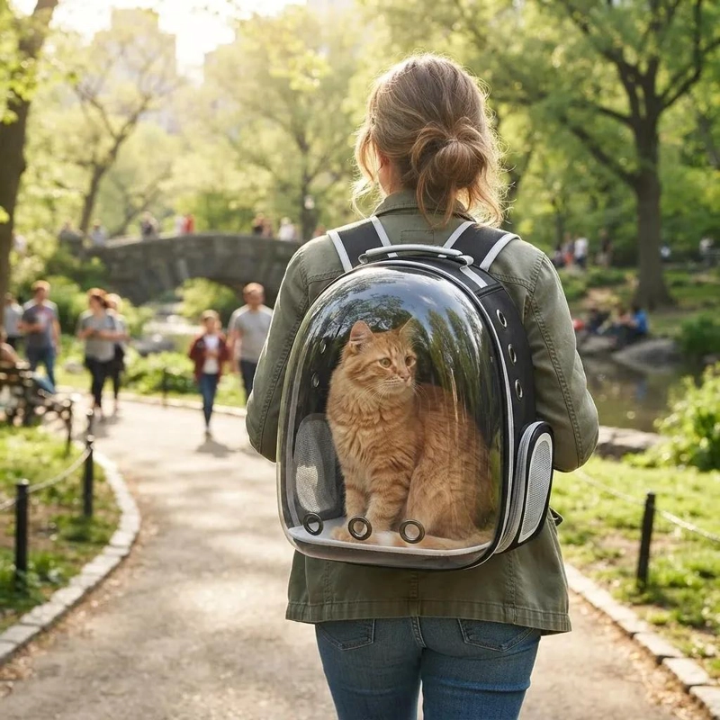 BOLSO TRANSPARENTE PARA MASCOTAS PEQUEÑAS DE DISEÑO MODERNO - 1