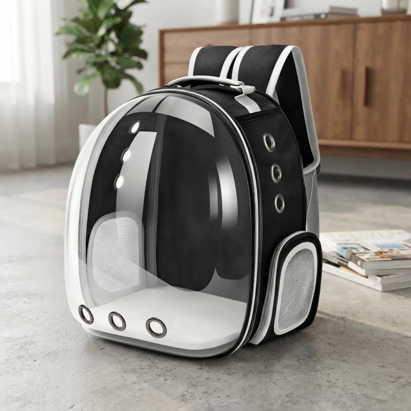 BOLSO TRANSPARENTE PARA MASCOTAS PEQUEÑAS DE DISEÑO MODERNO - 3