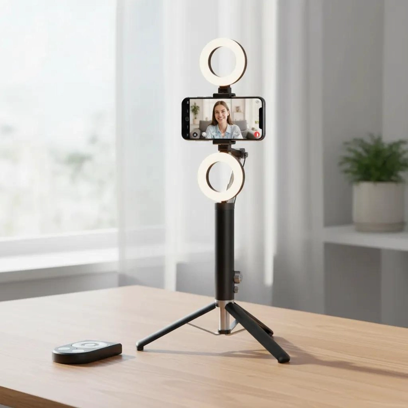 PALO SELFIE TRIPODE CON LUZ LED PARA CELULAR - 4