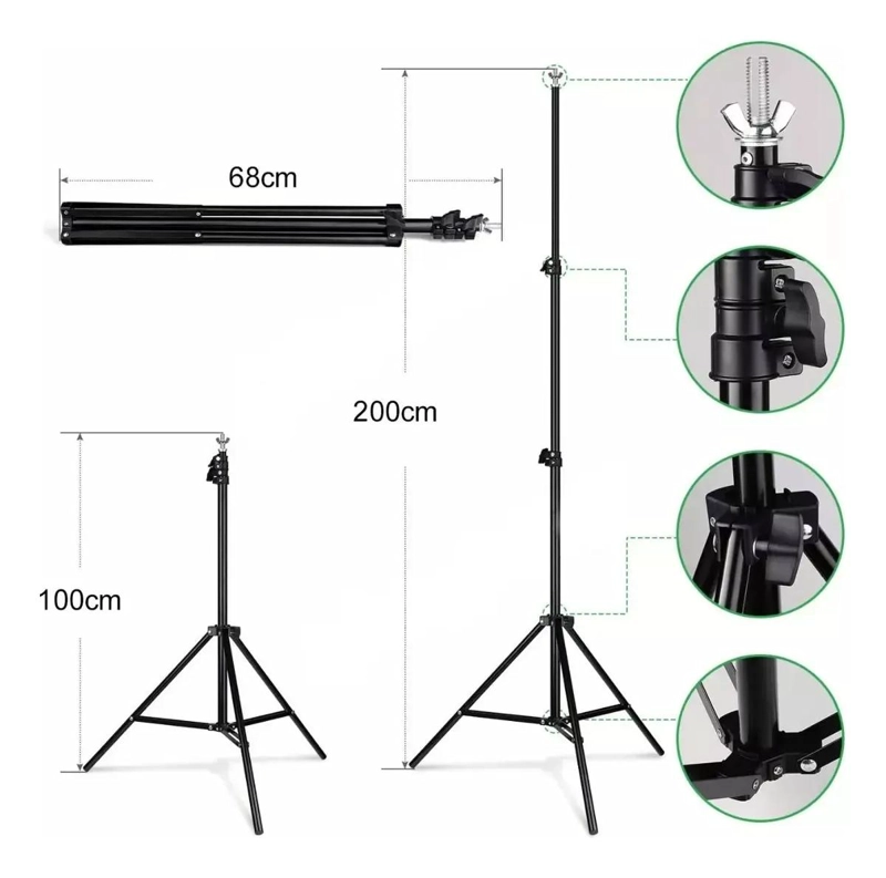 SOPORTE AJUSTABLE PARA TELON DE FONDO FOTOGRAFICO 2X3 METROS - 2