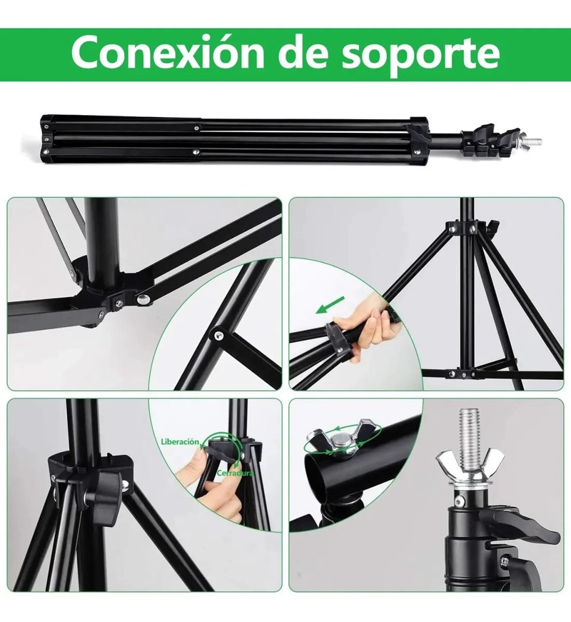 SOPORTE AJUSTABLE PARA TELON DE FONDO FOTOGRAFICO 2X3 METROS - 5