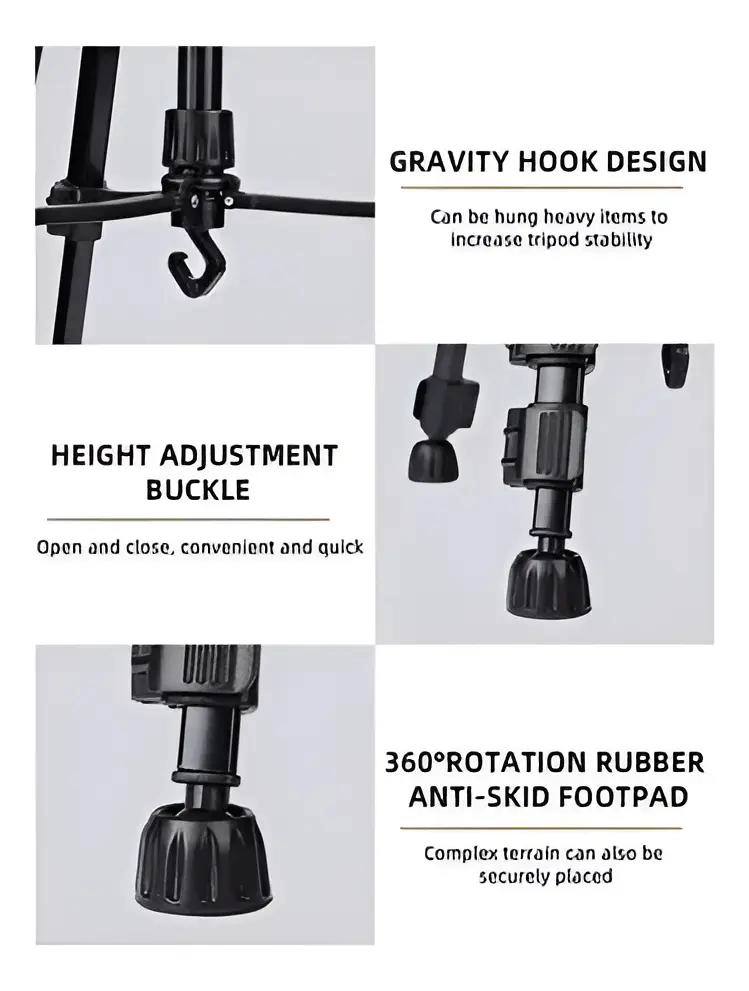 TRIPODE DE 140 CM PARA CAMARA Y CELULAR CON ADAPTADOR - 6