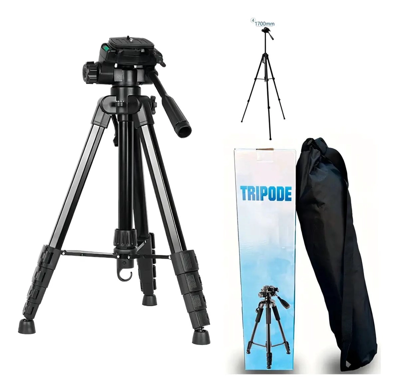 TRIPODE PROFESIONAL DE ALUMINIO AJUSTABLE HASTA 170 CM - 1