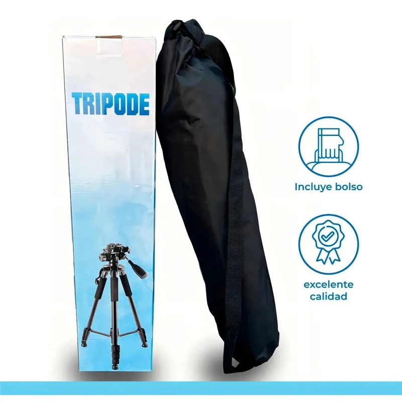 TRIPODE PROFESIONAL DE ALUMINIO AJUSTABLE HASTA 170 CM - 10