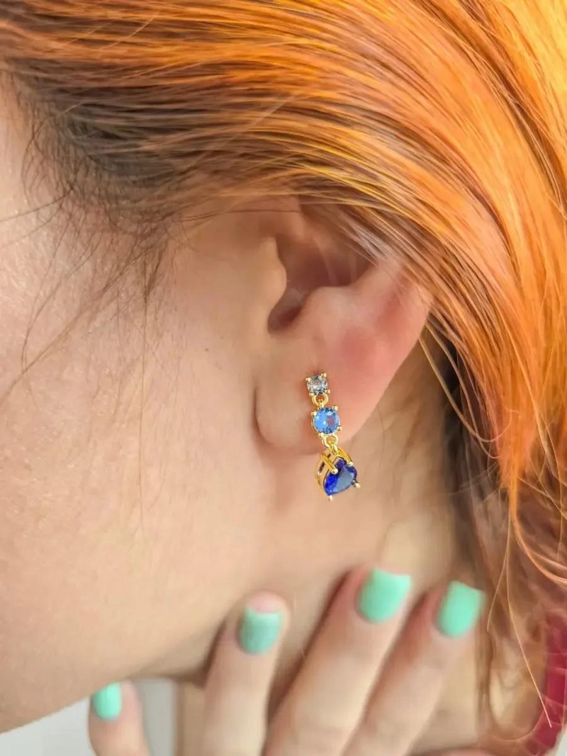 ARETES GOTA PENDULAR EN ORO LAMINADO DE 18K ELEGANTES - 3