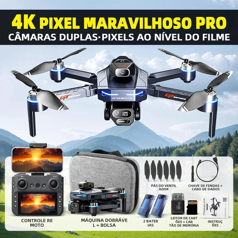 DRONE PLEGABLE CON DOBLE CAMARA Y CONTROL REMOTO 5G - 7