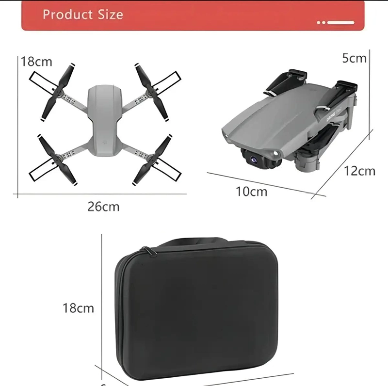 MINI DRON PLEGABLE CON CAMARA 4K Y CONTROL REMOTO ERGONOMICO - 4