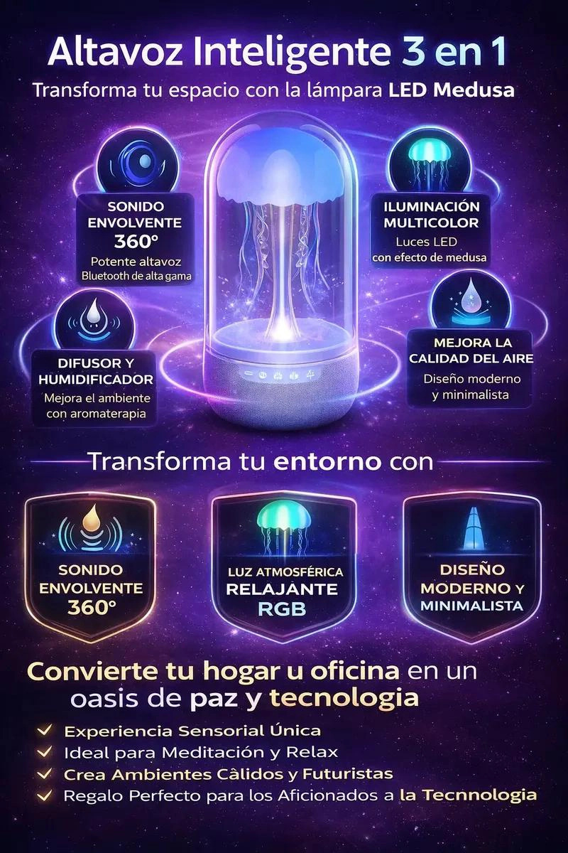 PARLANTE MULTIFUNCIONAL CON LUZ RGB Y DIFUSOR DE AROMAS - 2