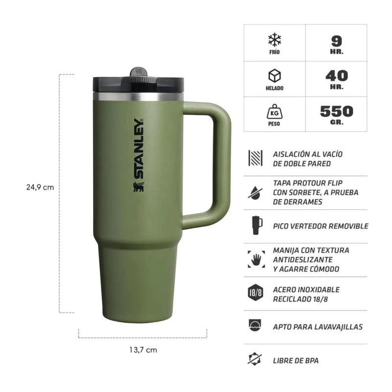VASO TE RMICO REUTILIZABLE 887 ML CON SORBETE REBATIBLE - 4