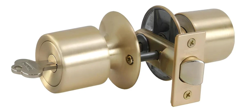 CERRADURA DOBLE CILINDRO BRONCEADA PARA MAYOR SEGURIDAD - 1