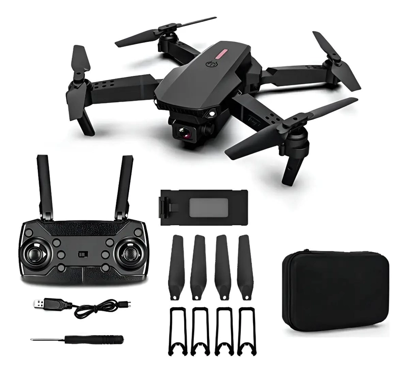 DRON E88 CON CAMARA HD 1080MP Y CONTROL REMOTO - 1