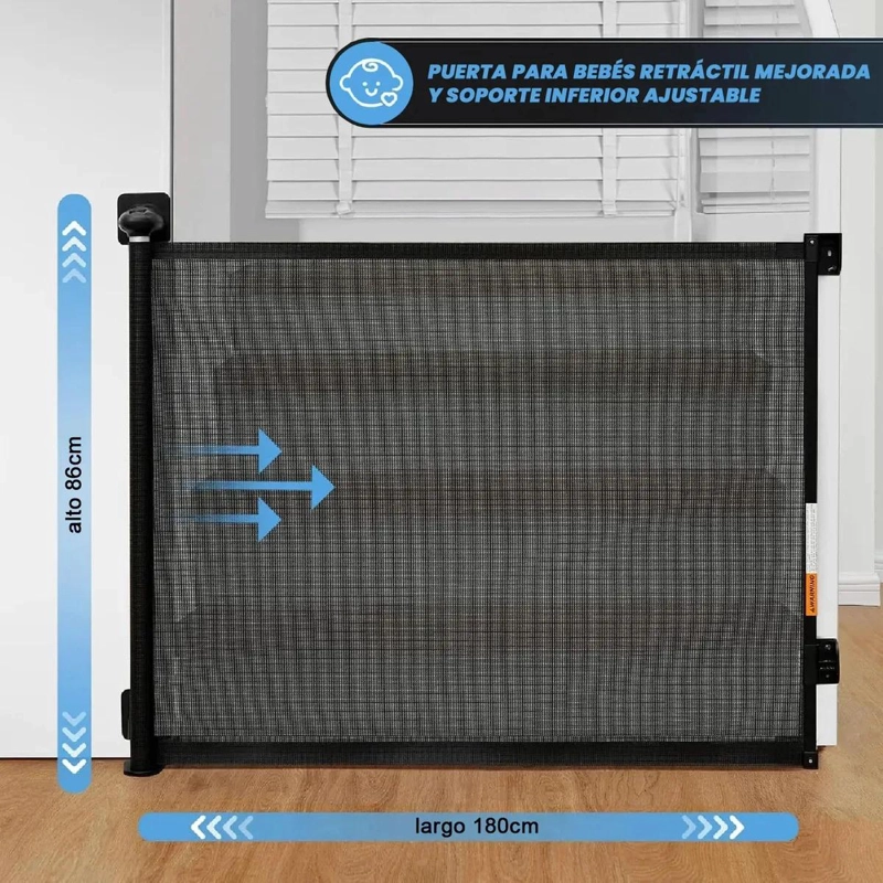 PUERTA RETRACTIL DE SEGURIDAD PARA BEBE S Y MASCOTAS - 8