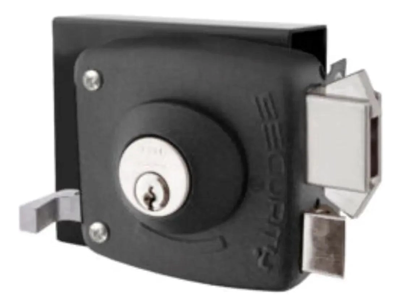 CERRADURA DE SOBREPONER NEGRA CON SISTEMA ANTIPALANCA PARA PUERTAS - 1