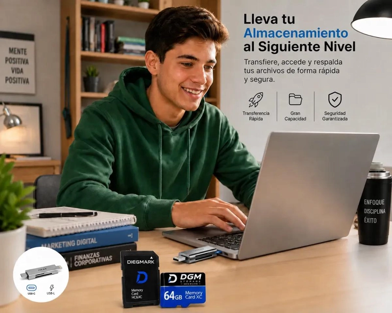 KIT DE MEMORIA MICROSDXC 64GB CON LECTOR USB TIPO C Y SD - 3