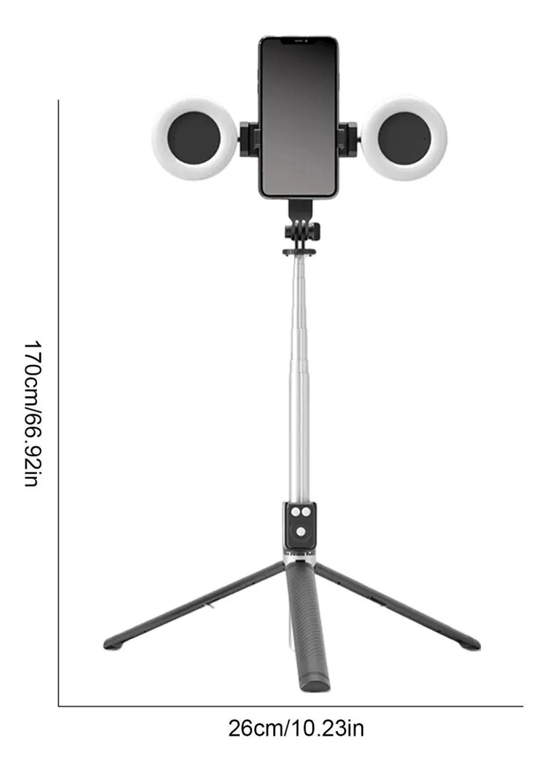 TRIPODE CON LUZ LED Y CONTROL REMOTO PARA TELE FONOS - 2