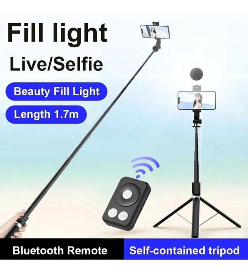 TRIPODE CON LUZ LED Y CONTROL REMOTO PARA TELE FONOS - 4