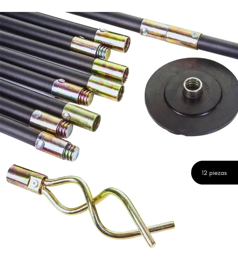 SET DE 10 VARILLAS PARA DESTAPAR ALCANTARILLADO DE 9 METROS - 9