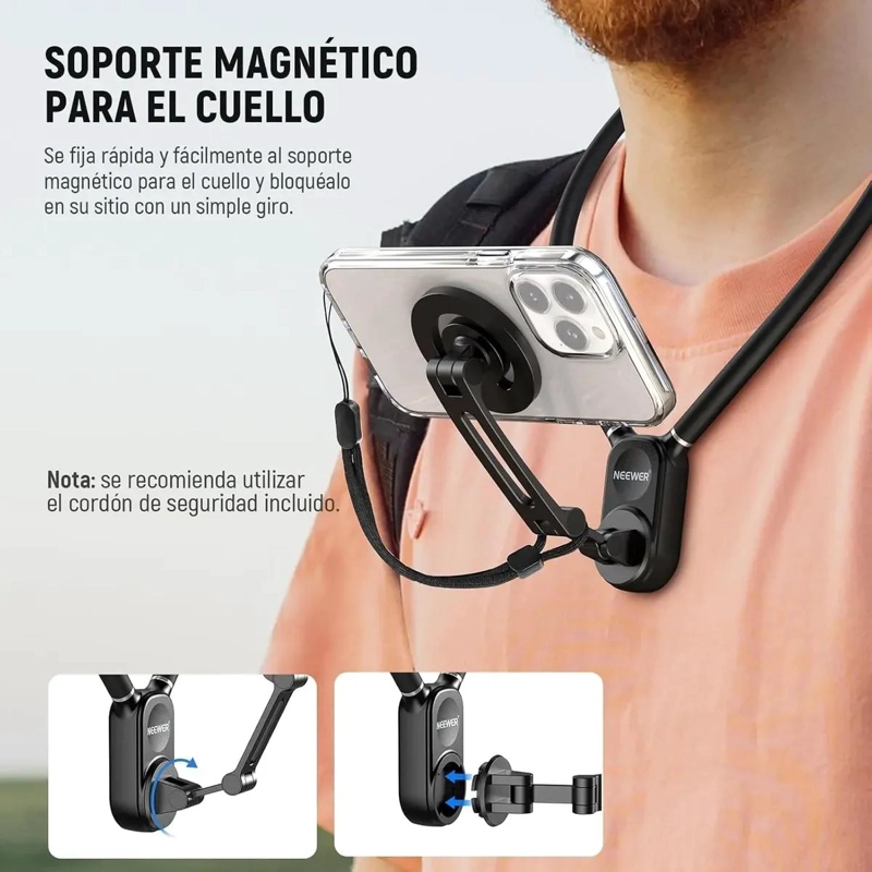 SOPORTE DE CUELLO MAGNE TICO PARA CAMARAS Y SMARTPHONES - 5