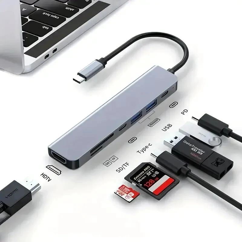 HUB USB-C 7 EN 1 CON HDMI 4K Y LECTOR DE TARJETAS - 2
