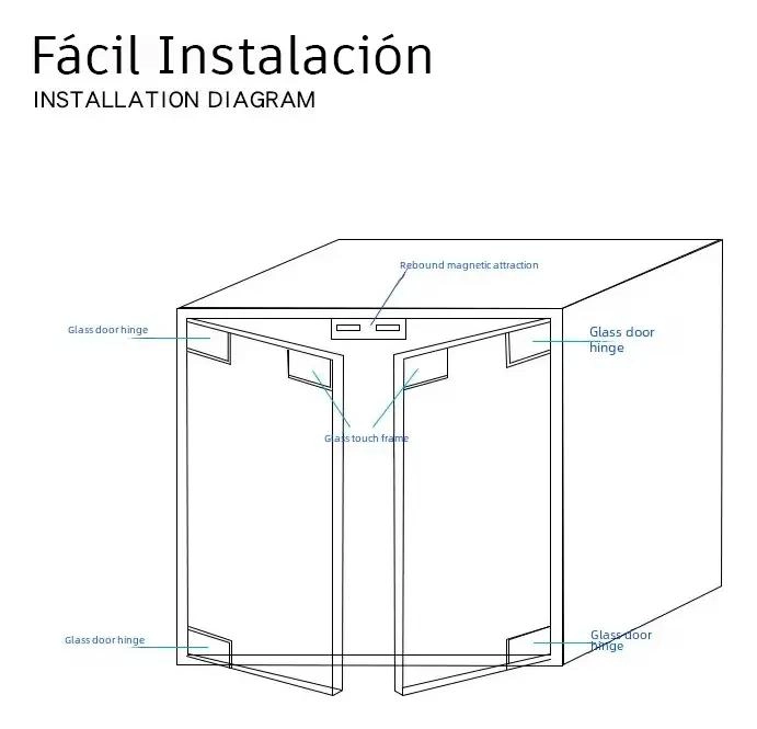 SET DE 3 BISAGRAS PARA PUERTAS DE VIDRIO DOBLES - 2