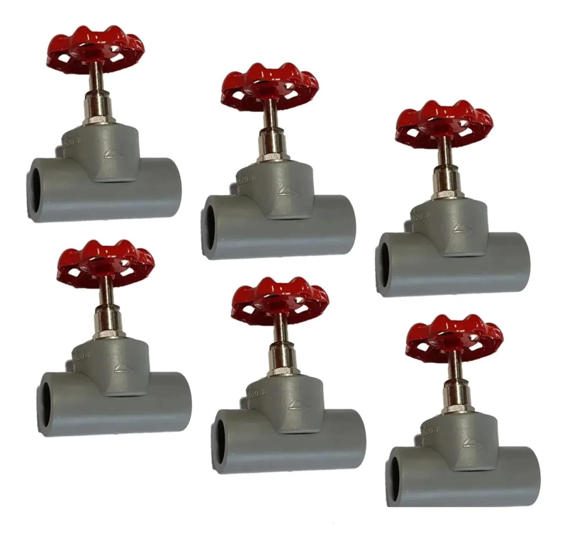 LLAVE DE PASO PPR 20MM CON MANILLA ROJA PACK DE 6 UNIDADES - 1