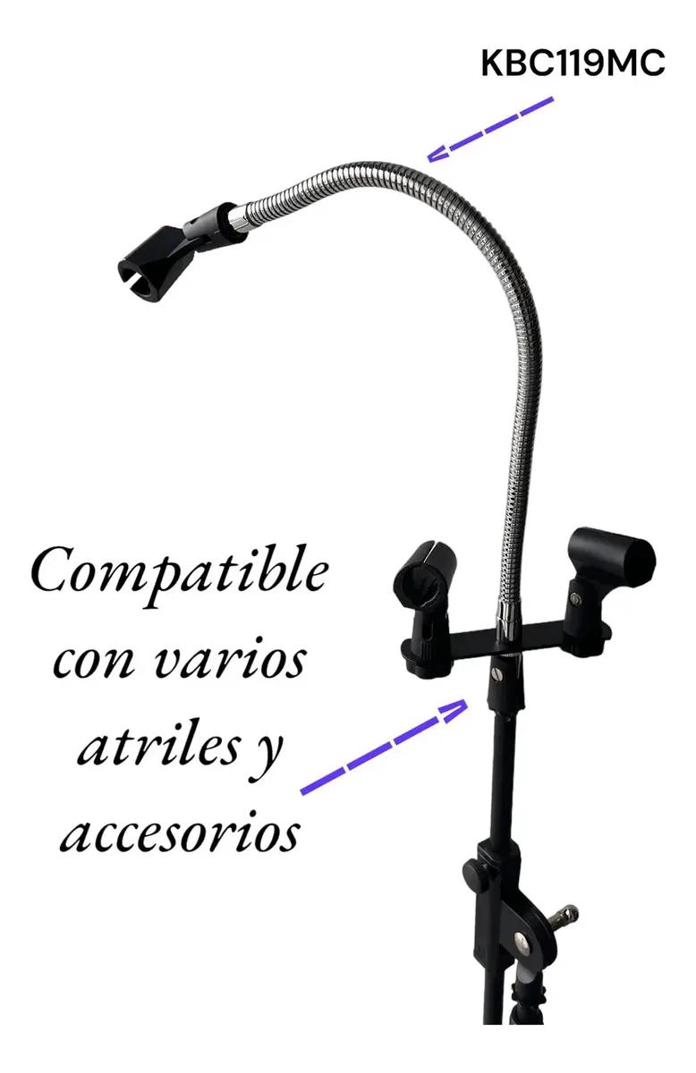 SOPORTE ATRIL MICROFONO FLEXIBLE CROMADO RESISTENTE Y AJUSTABLE - 4